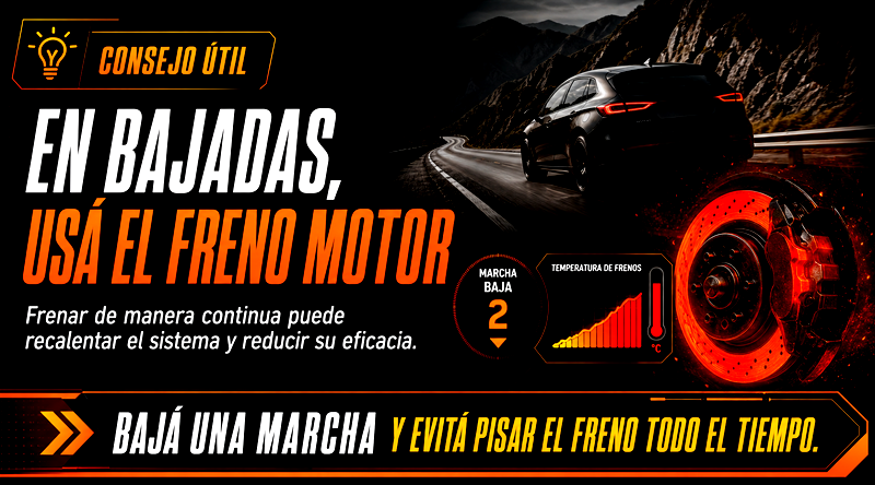 Consejo para usar el freno motor en bajadas
